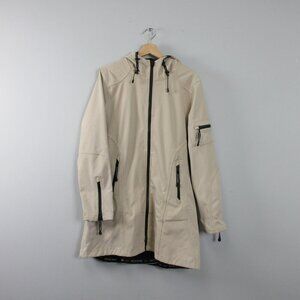 Ilse Jacobsen Women's Slim Fit Long Softshell Raincoat 40 Ivory Waterproof 776
